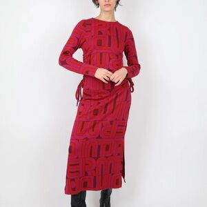 Damson Madder Red Midi cut out dress
